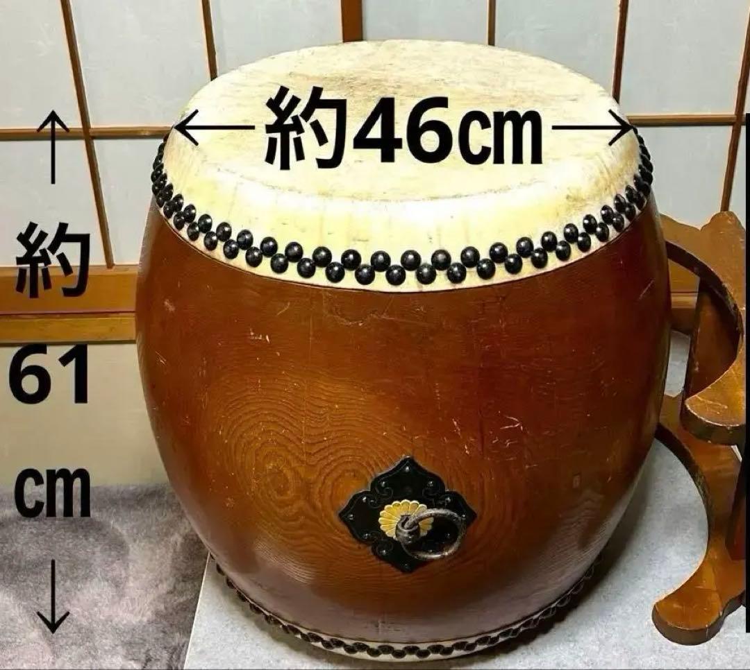 【値下げ】長胴太鼓1尺5寸　天然木くり抜き胴