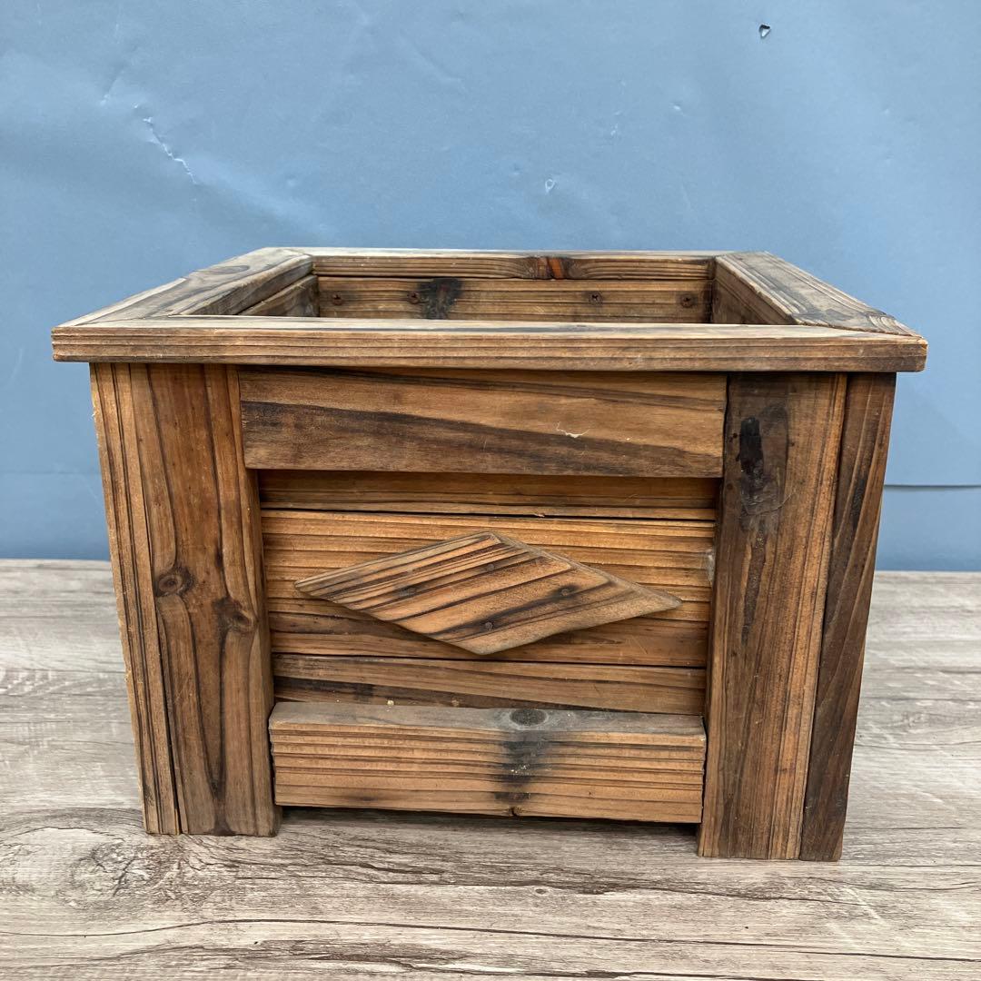 B-壁 木製 プランター 鉢カバー 植木鉢 ウッドプランター 角型 スクエア