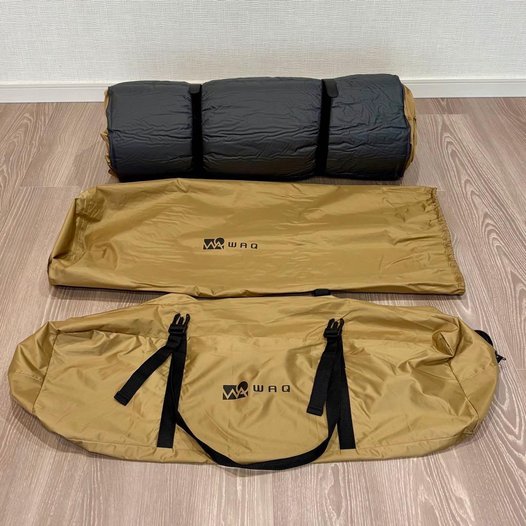 WAQ【寝具2点セット】インフレーター　マット 10cm 2WAY コット