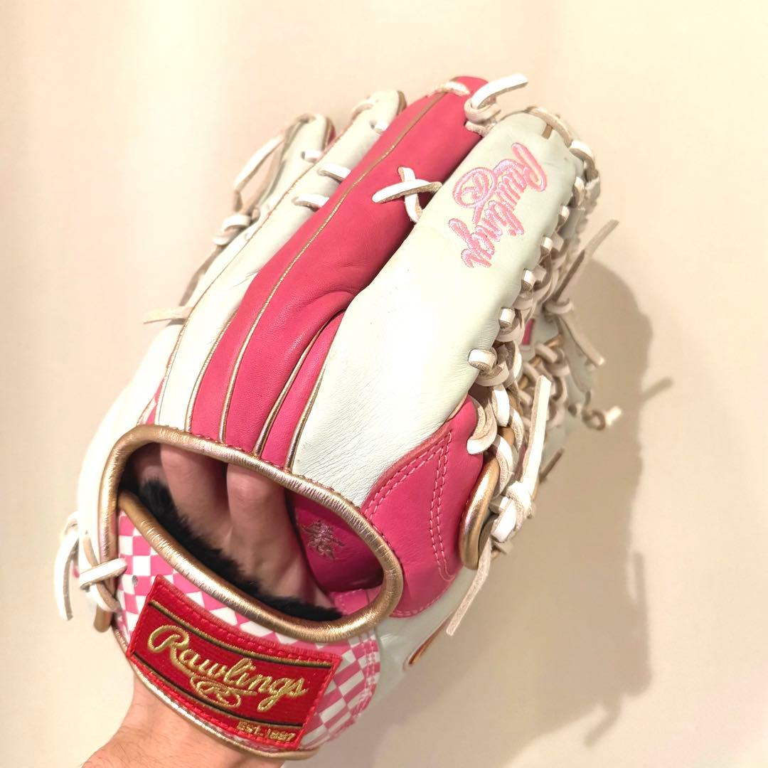Rawlings 【限定モデル】軟式外野手用グローブ ピンク/ホワイト