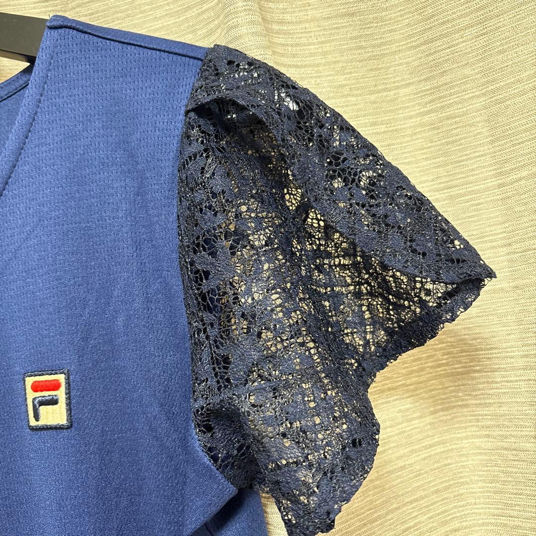 美品★フィラ　テニス　ワンピース　レース　ネイビー　サイズL
