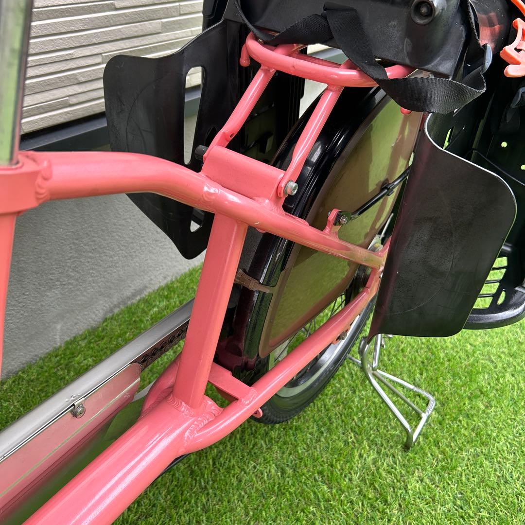 ママチャリ自転車　ブリヂストン　20インチ 子供乗せ　3人乗り ピンク色