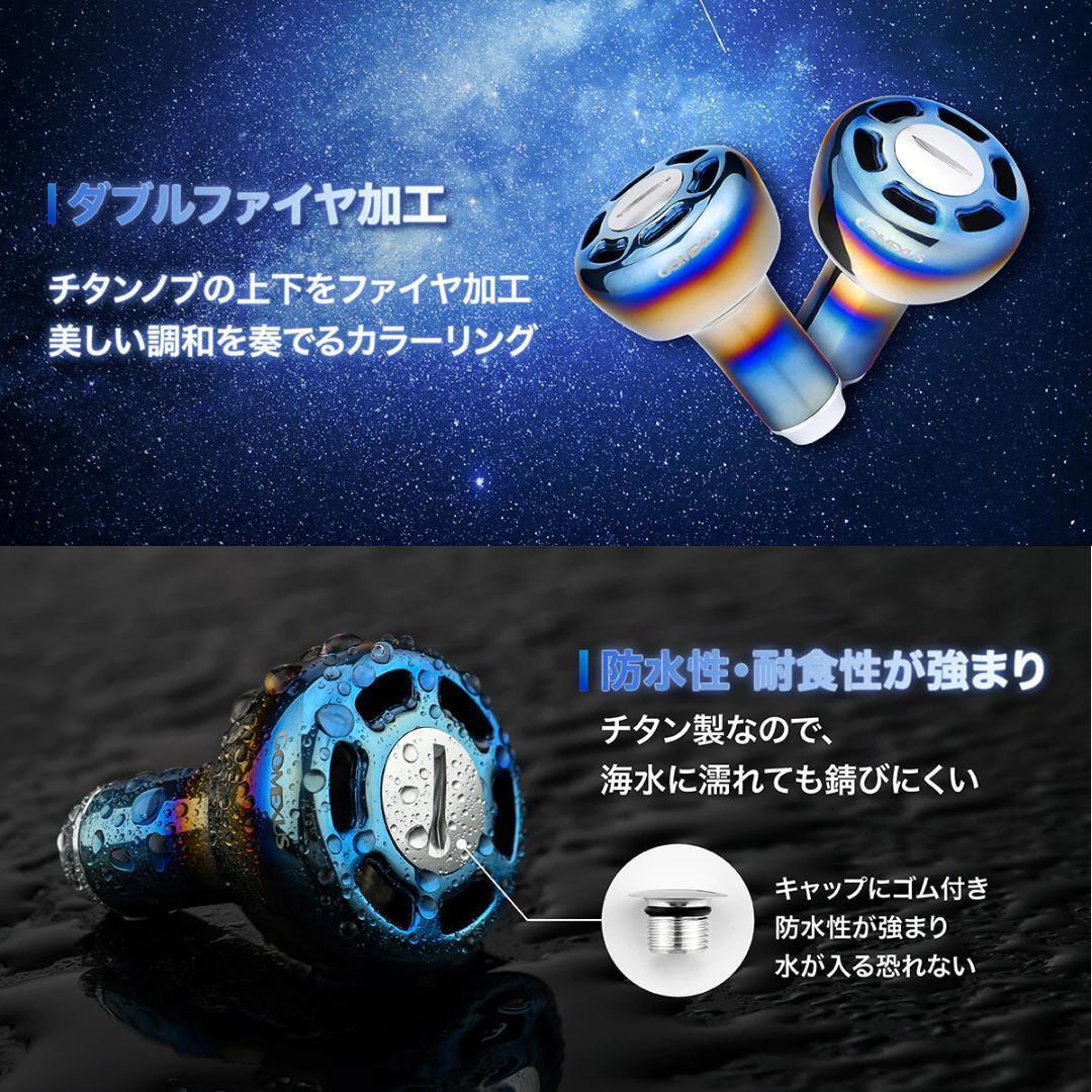 ゴメクサス　ハンドルノブ　TA30　チタンシルバー　シマノAダイワS　2個セット