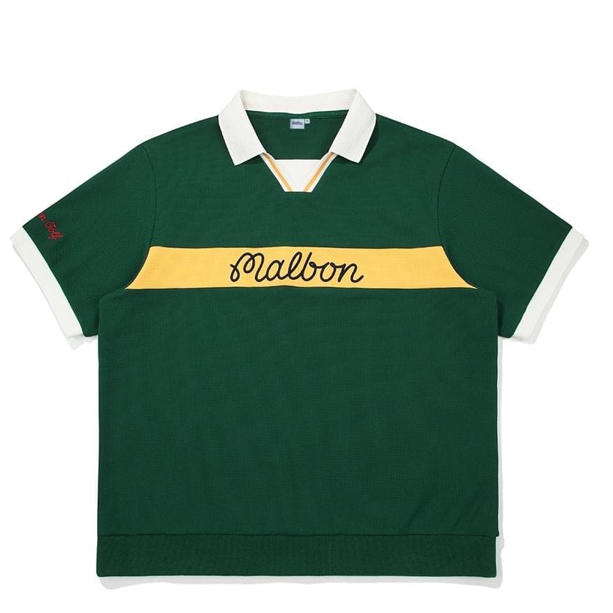 マルボンゴルフ ポロシャツ malbon golf 半袖 メンズウェア 緑色XL