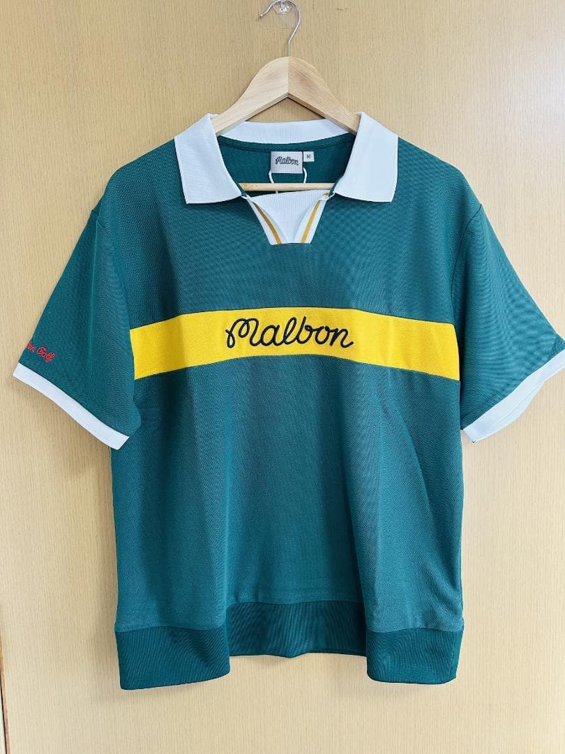 マルボンゴルフ ポロシャツ malbon golf 半袖 メンズウェア 緑色XL
