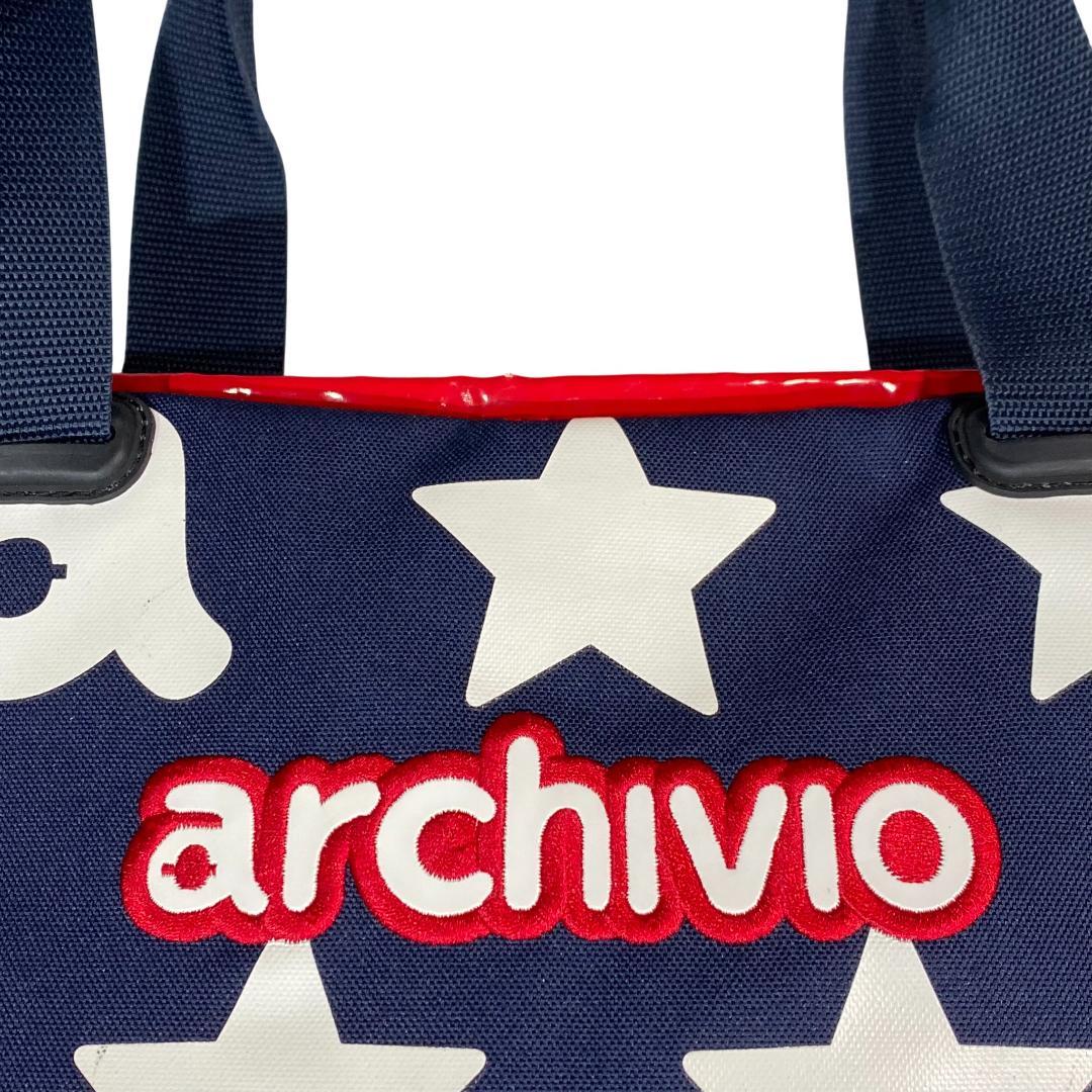 ARCHIVIO アルチビオ ボストン バッグ ロッカーバッグ ネイビー 星柄