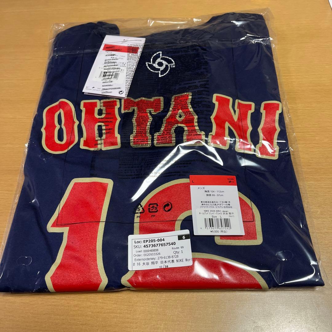 W*6様 大谷翔平　WBC2026 ナンバーＴシャツ　Lサイズ　ユニフォーム