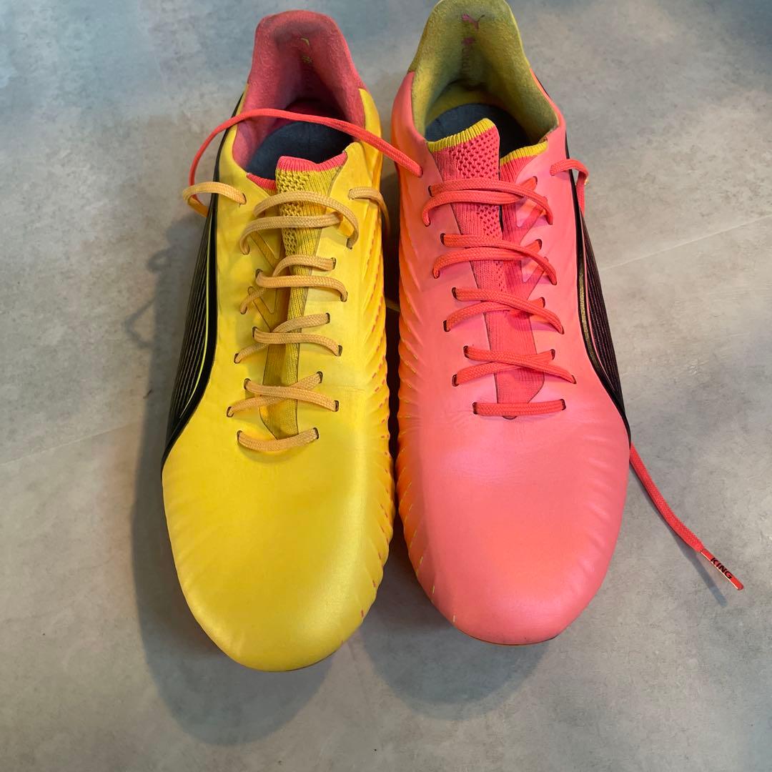 プーマ　PUMA KING サッカーシューズ ピンク/イエロー　26.5