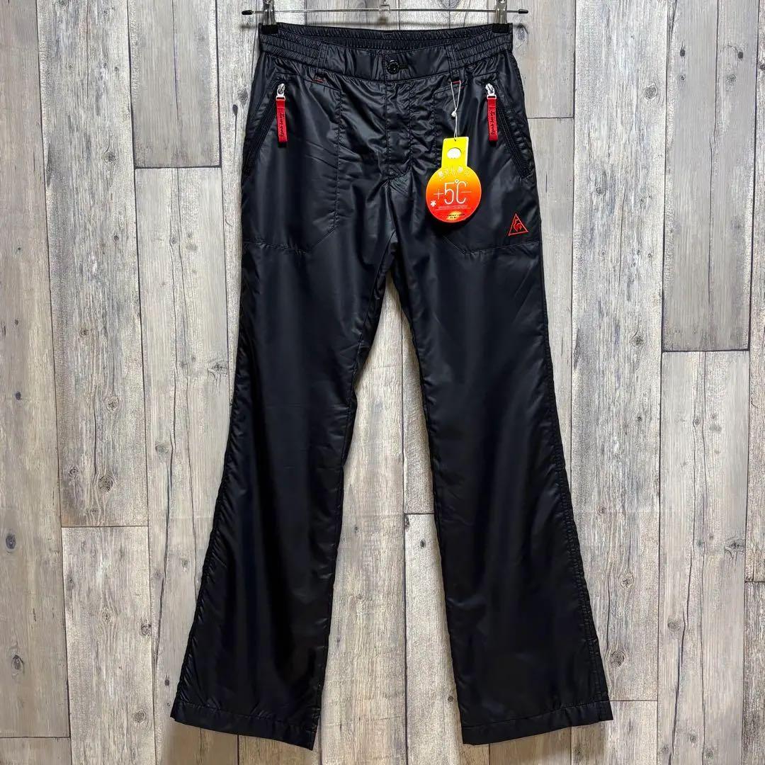 ルコックスポルティフ　ゴルフ　パンツ　起毛　刺繍ロゴ　ジップポケット　ブラック
