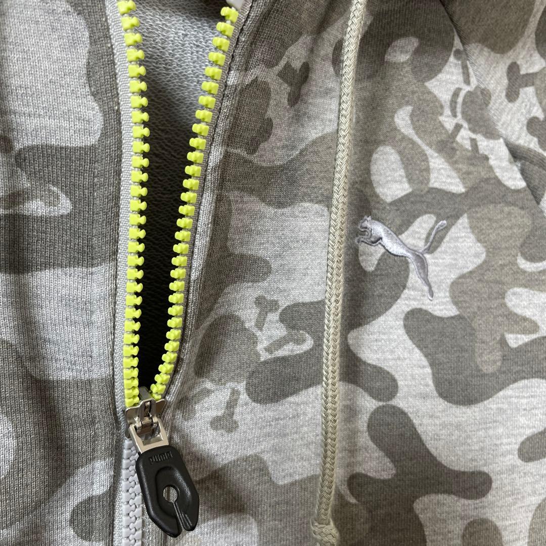 PUMA プーマ　スウェット　セットアップ　パーカー　上下　迷彩　ドクロ　グレー