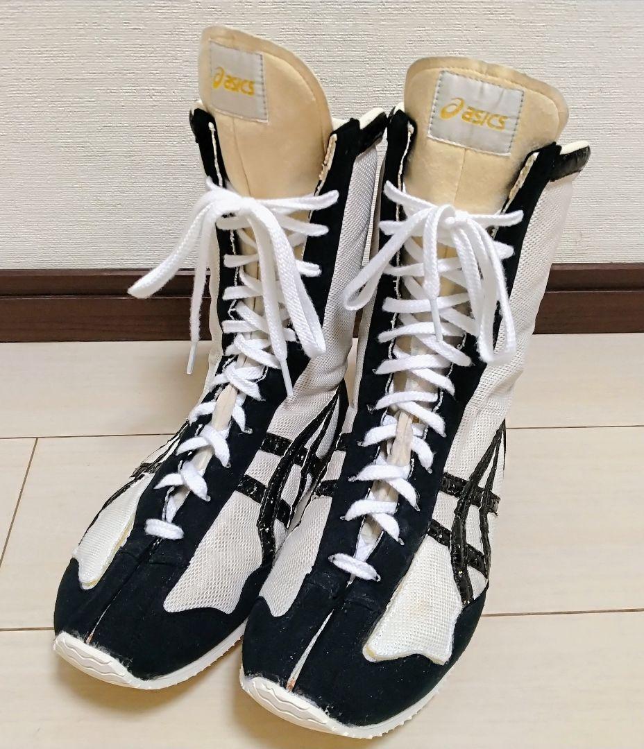 【ソール交換済】アシックス ボクシングシューズ 白ロング 27cm