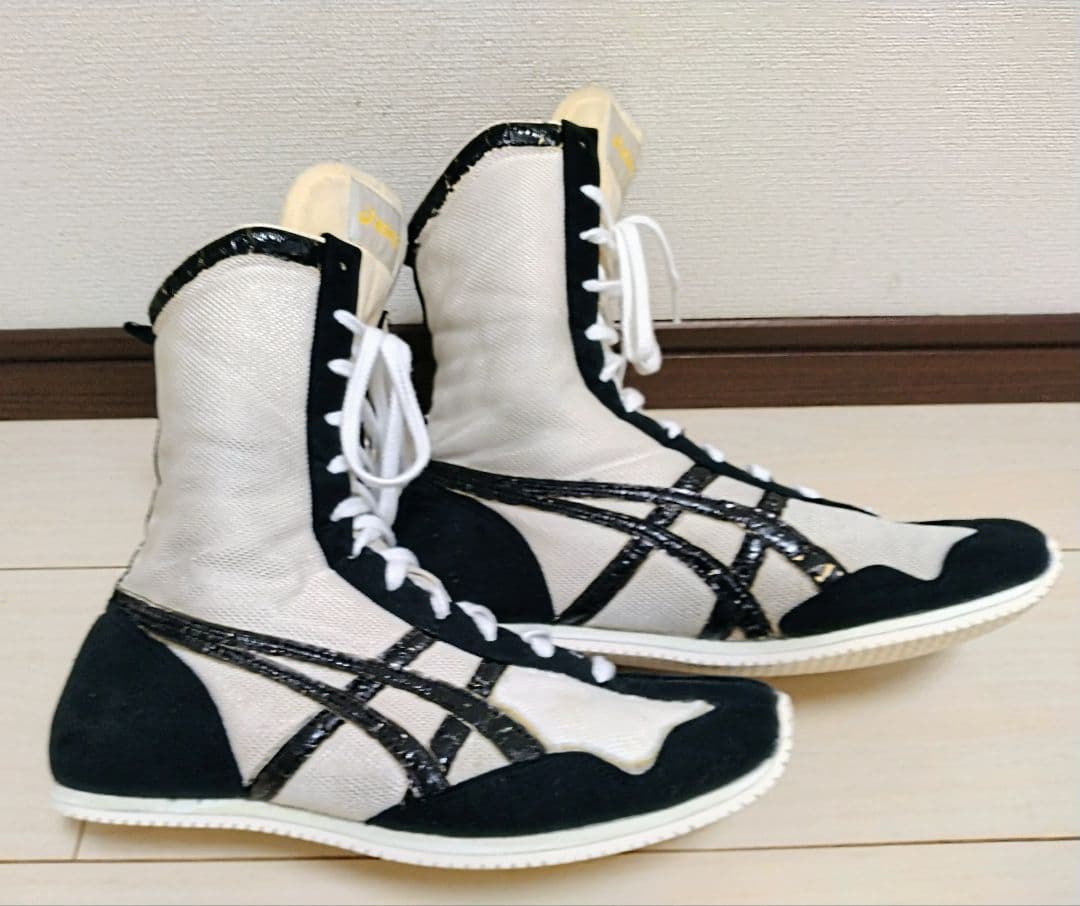 【ソール交換済】アシックス ボクシングシューズ 白ロング 27cm