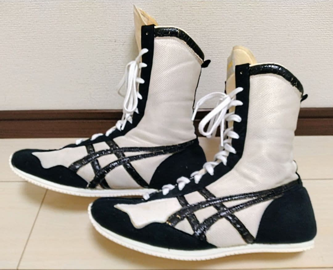 【ソール交換済】アシックス ボクシングシューズ 白ロング 27cm