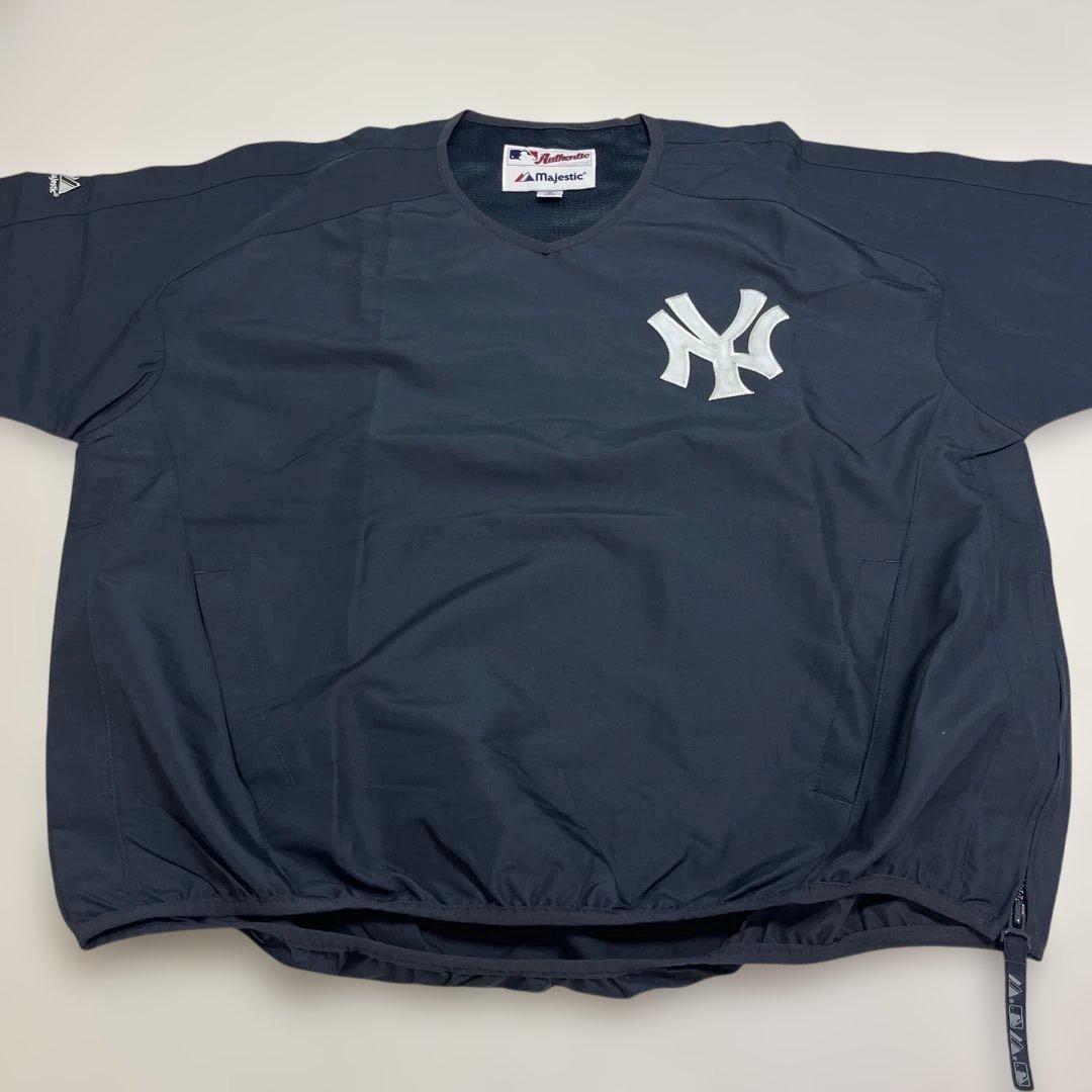 00s Majestic MLB ヤンキース プルオーバー 半袖