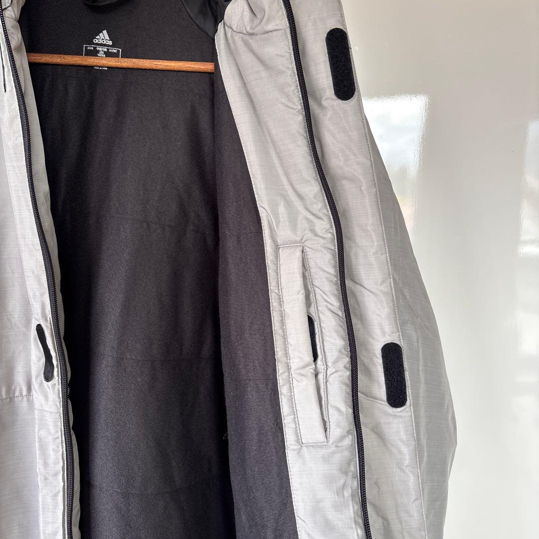 adidas ライトインサレーテッド　ロングコート　ベンチコート　xs グレー