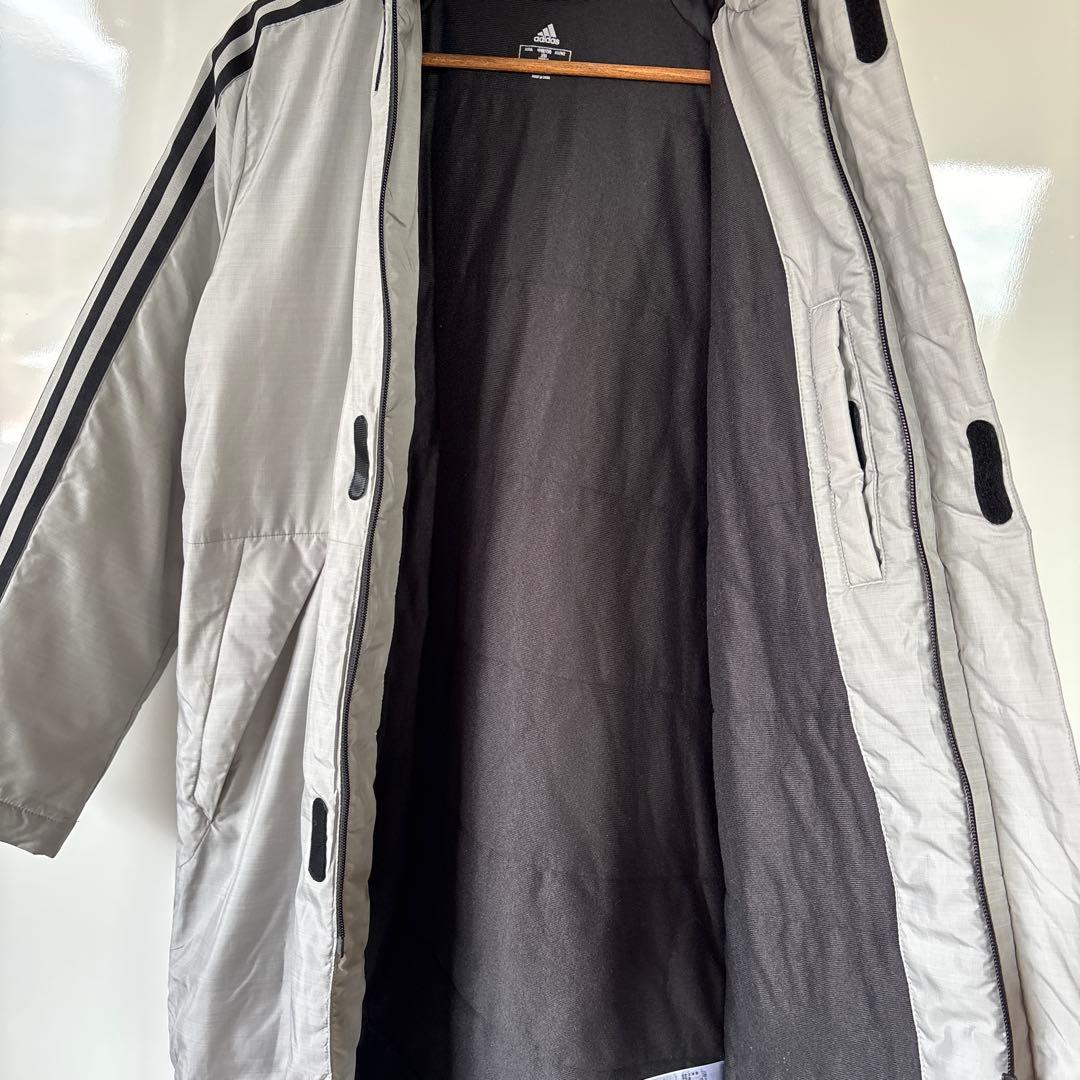 adidas ライトインサレーテッド　ロングコート　ベンチコート　xs グレー