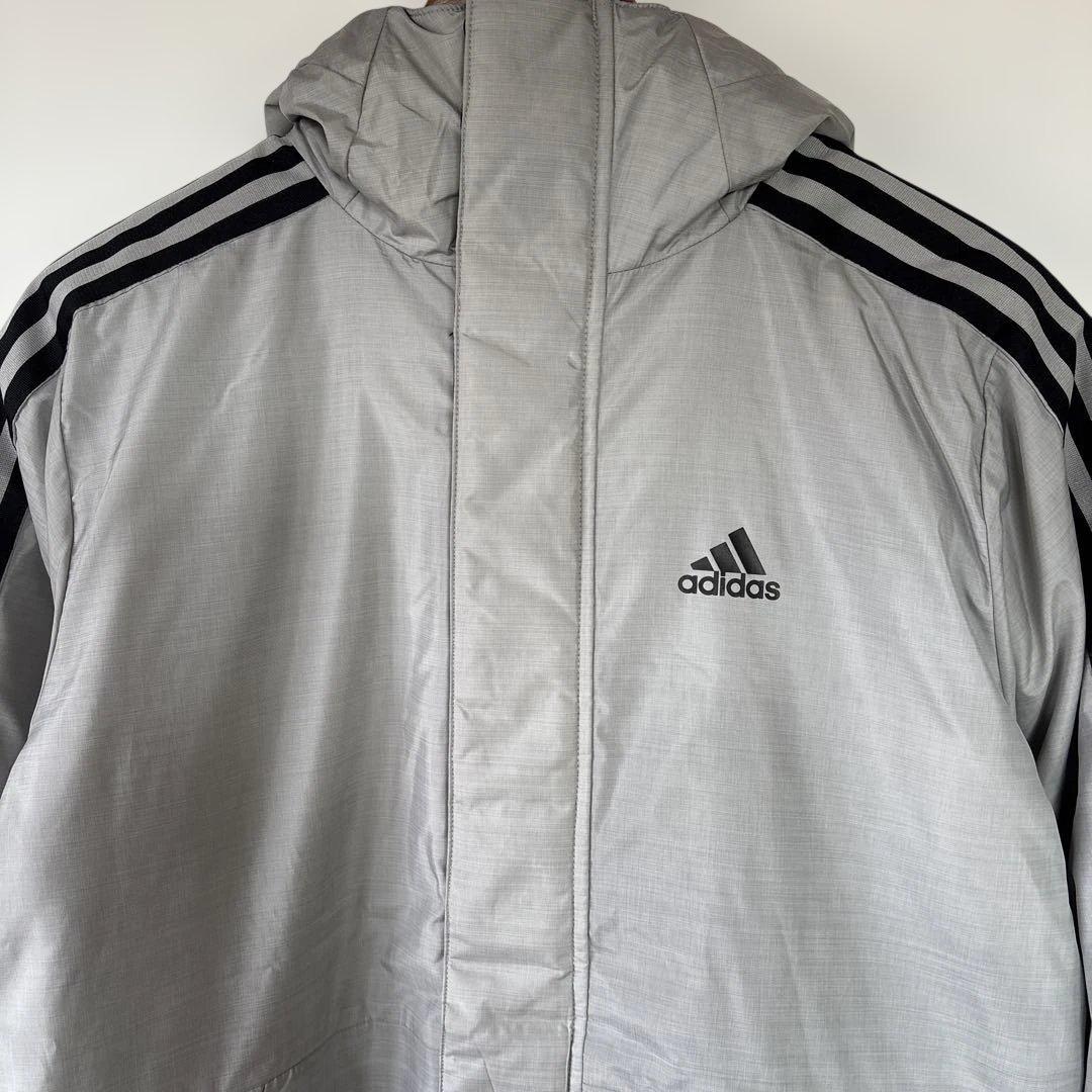 adidas ライトインサレーテッド　ロングコート　ベンチコート　xs グレー