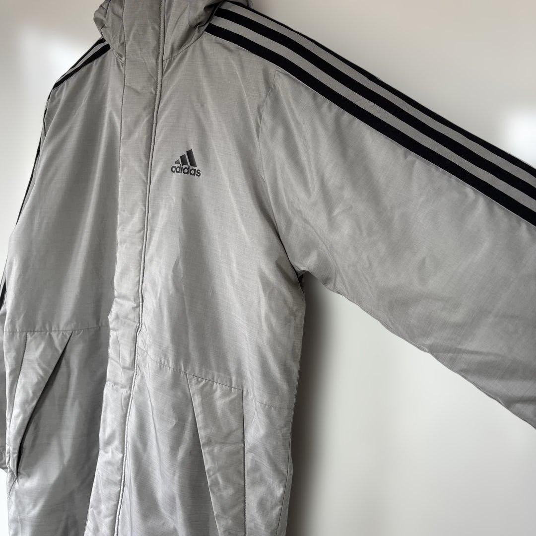 adidas ライトインサレーテッド　ロングコート　ベンチコート　xs グレー