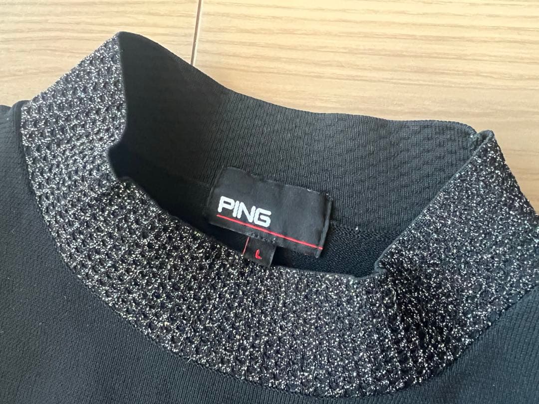 PING ピン　レディース　トップス　ニット　長袖　薄手　春　軽い　ブラック