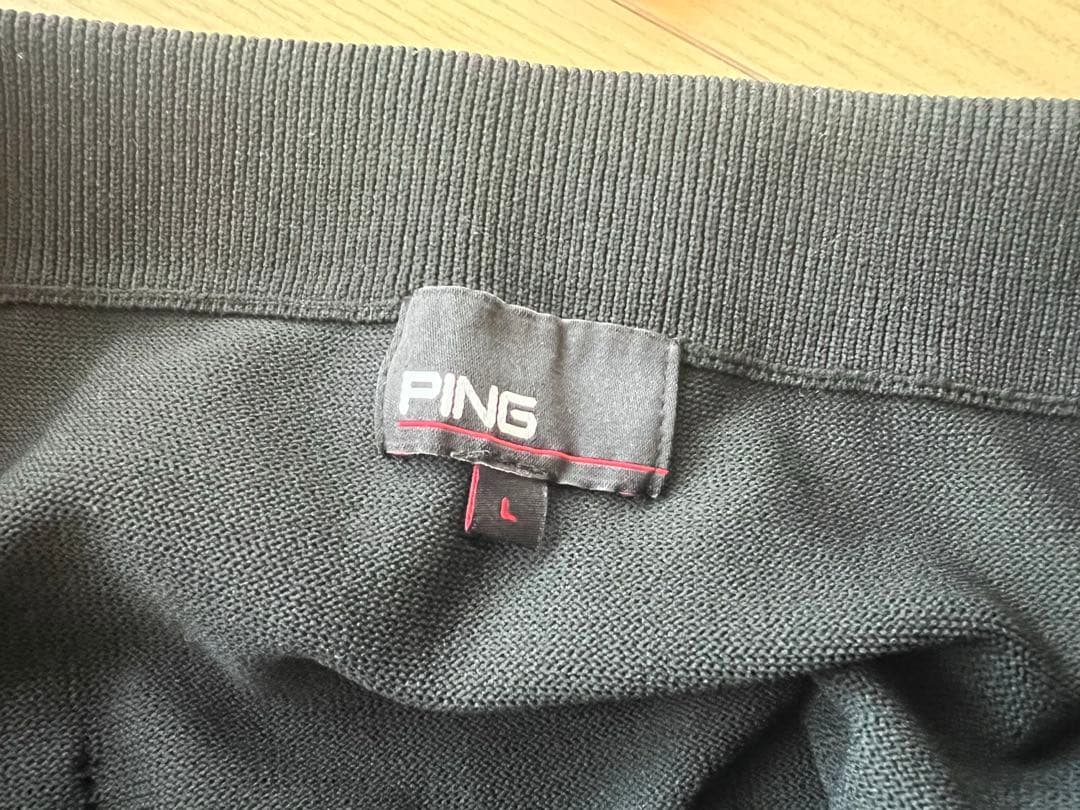 PING ピン　レディース　トップス　ニット　長袖　薄手　春　軽い　ブラック