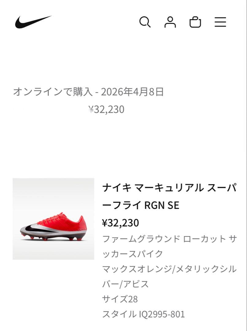 Nike マーキュリアル スーパーフライ 1 RGN FG SE