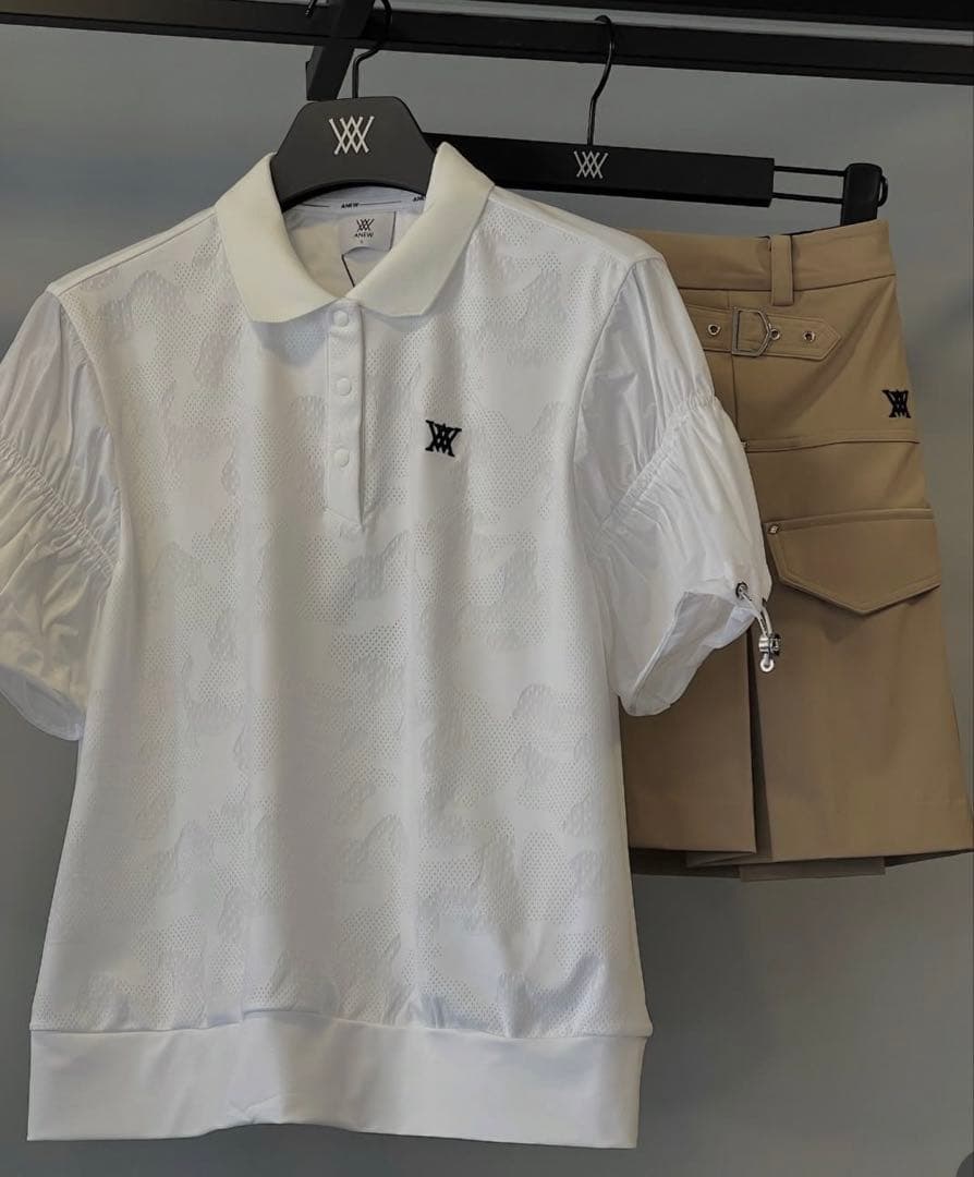 ☆ANEW GOLF☆JACQUARD HYBRID SHORT T-SHIRT