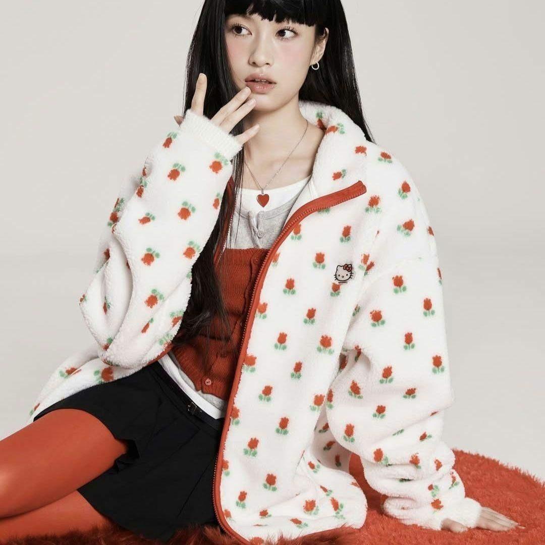 新品・韓国限定★スパオ　SPAO L　ハローキティ　サンリオ　フリース　アウター