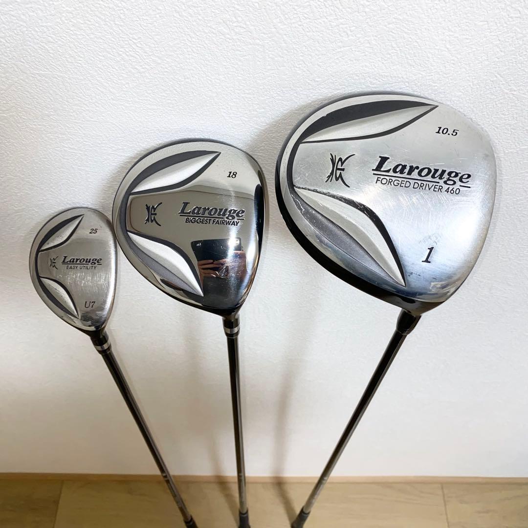格安☆Larougeメンズ ゴルフクラブ フルセット☆初心者キャディバッグ付SR