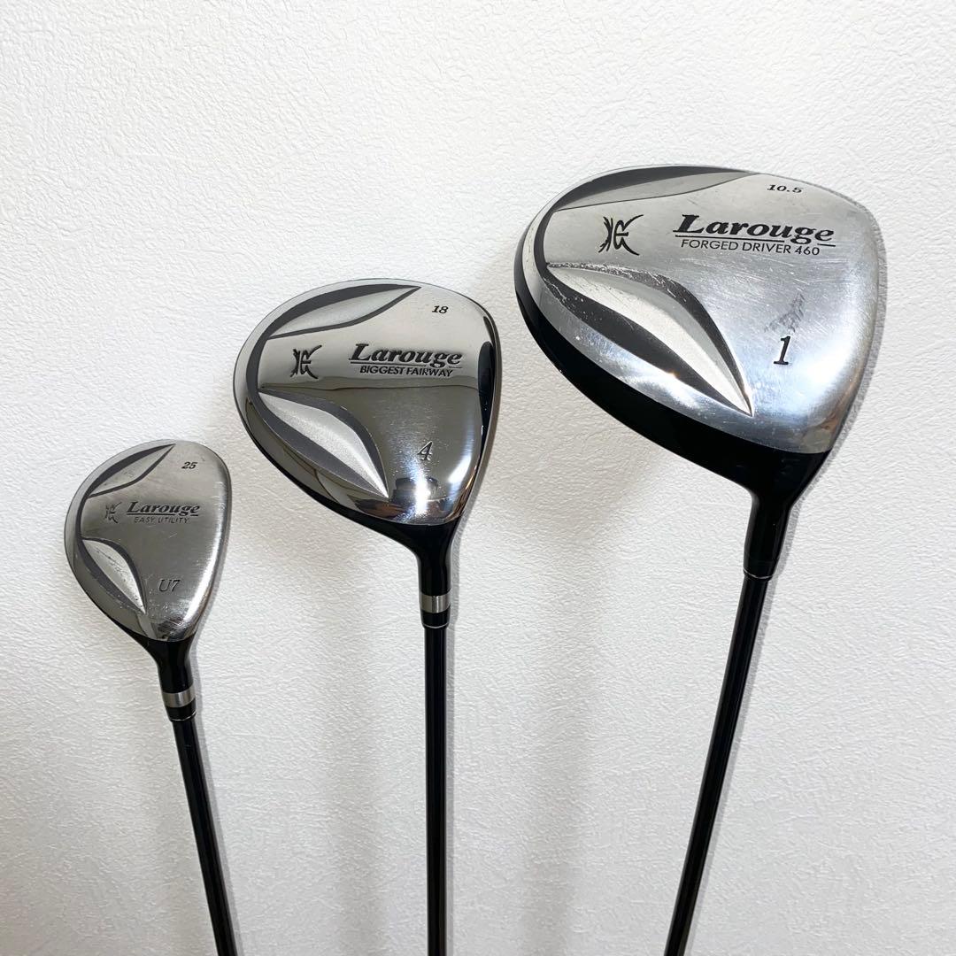 格安☆Larougeメンズ ゴルフクラブ フルセット☆初心者キャディバッグ付SR