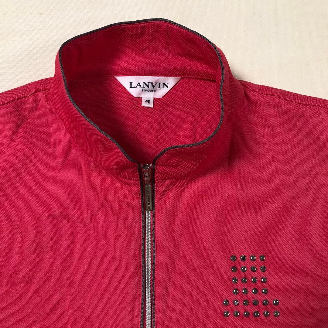 ランバンスポール ゴルフ ハーフジップ シャツ レッドピンク サイズ40