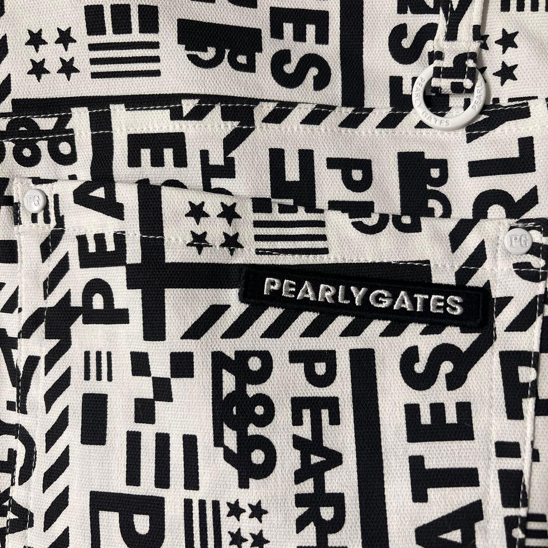 新品　PEARLY GATES ロゴプリントパンツ　白　Mサイズ 3