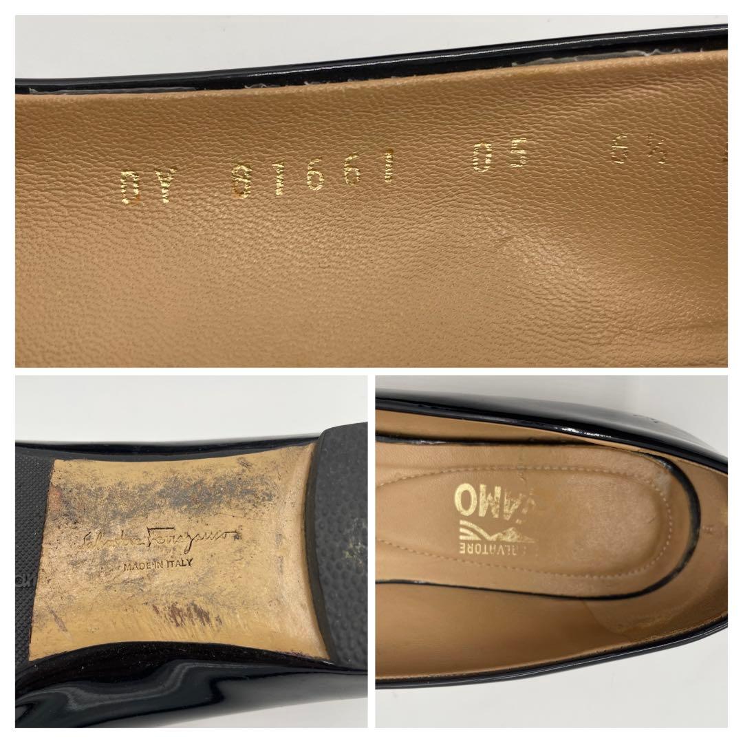 美品　Ferragamo ヴァリナ バレリーナシューズ　キルティング　23.5㎝