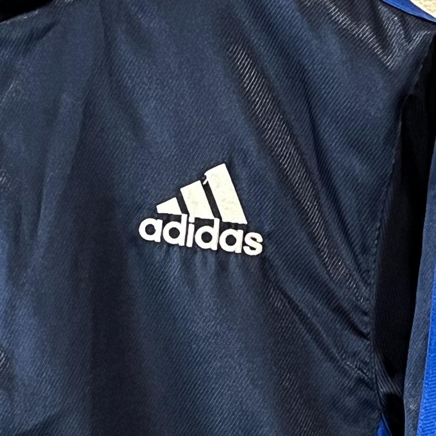 【良品】adidas アディダス 刺繍ロゴ 裏ボア ベンチコート キッズ 160