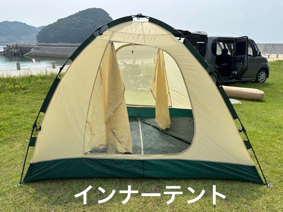 stein.zeit★かんたん設営‼️ワンタッチ大型ドームテント‼️〜4人用