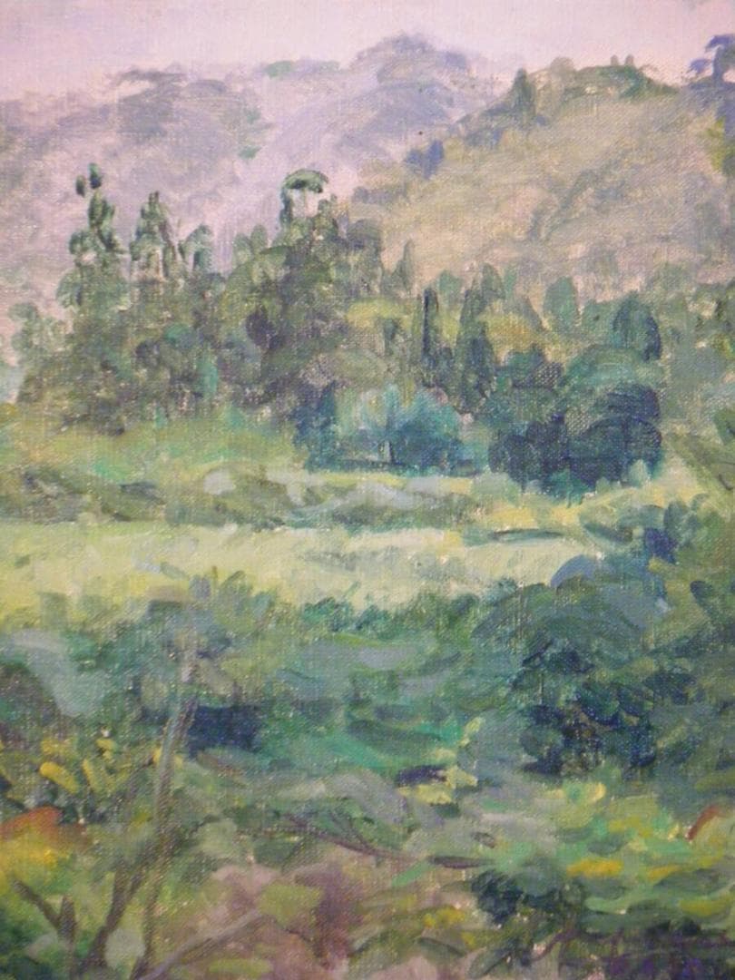 【真作】絵画　作者不詳　サイン有　油彩6号　風景画　逸品　S176