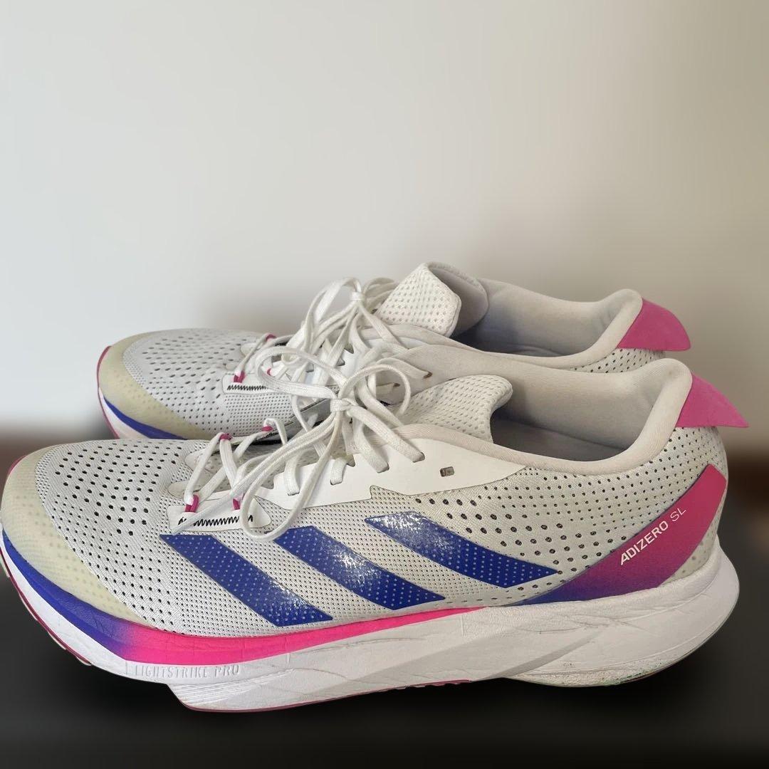 adidas ADIZERO SL(28.5cm・ホワイト/ピンク/パープル)
