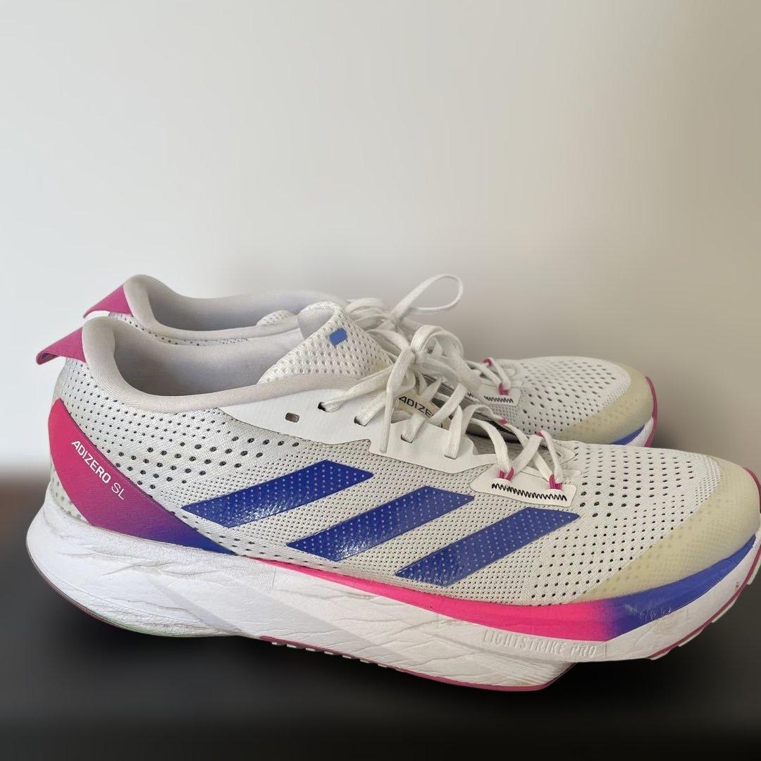 adidas ADIZERO SL(28.5cm・ホワイト/ピンク/パープル)
