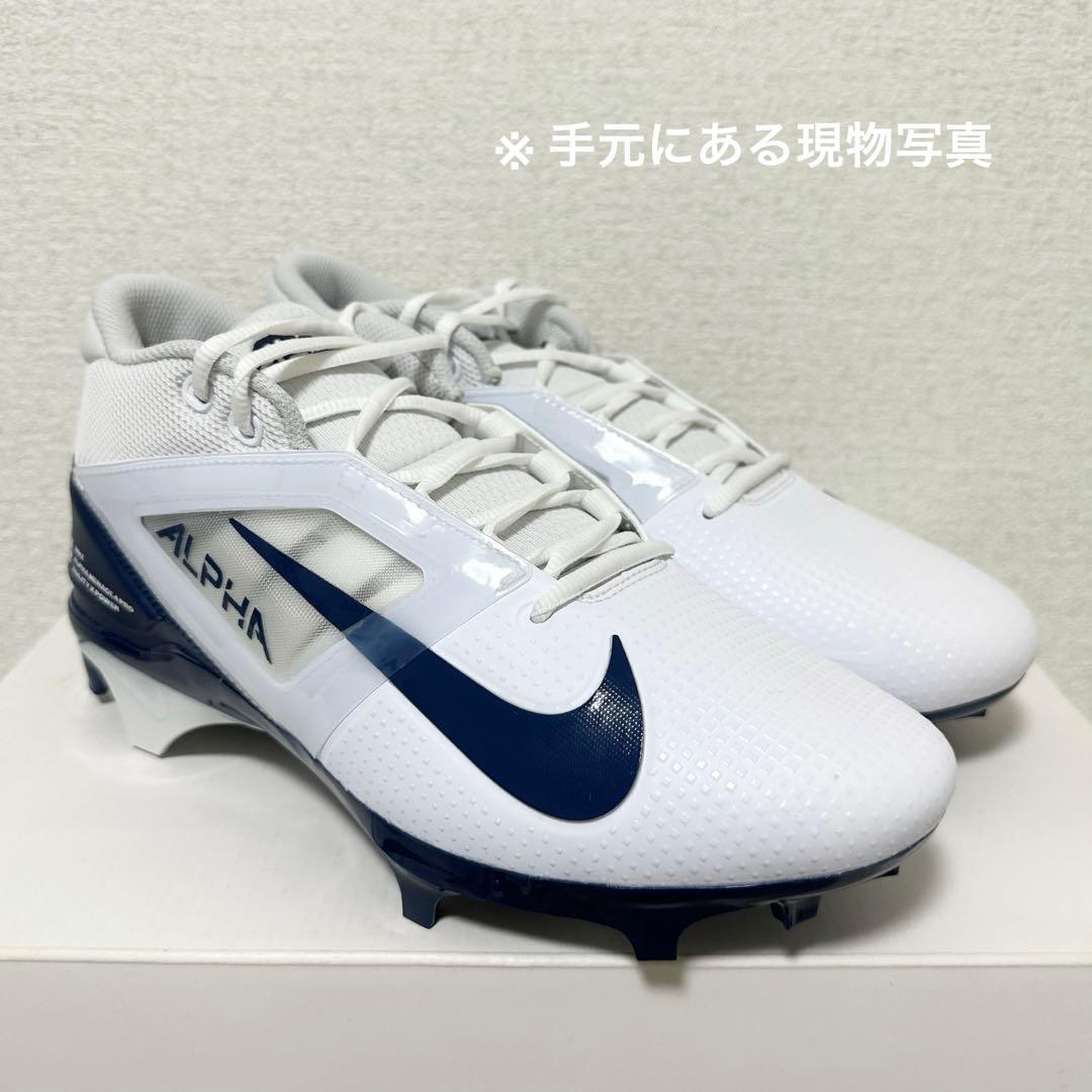 ナイキ 26 アルファメナス プロ アメフト スパイク シューズ 靴 白 紺