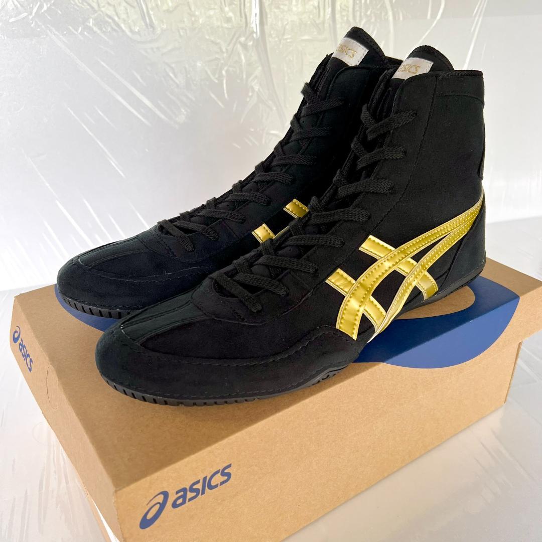 アシックス レスリングシューズ1083A001 黒xゴールドUS7.5/25cm