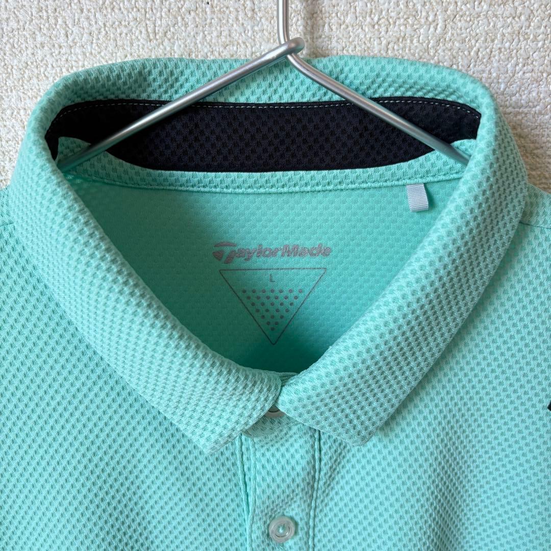 【極美品】TaylorMade　ストレッチポロシャツ　ライトブルーL