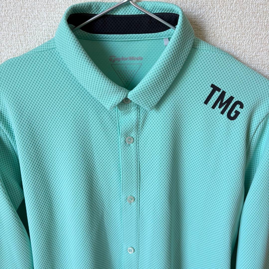 【極美品】TaylorMade　ストレッチポロシャツ　ライトブルーL