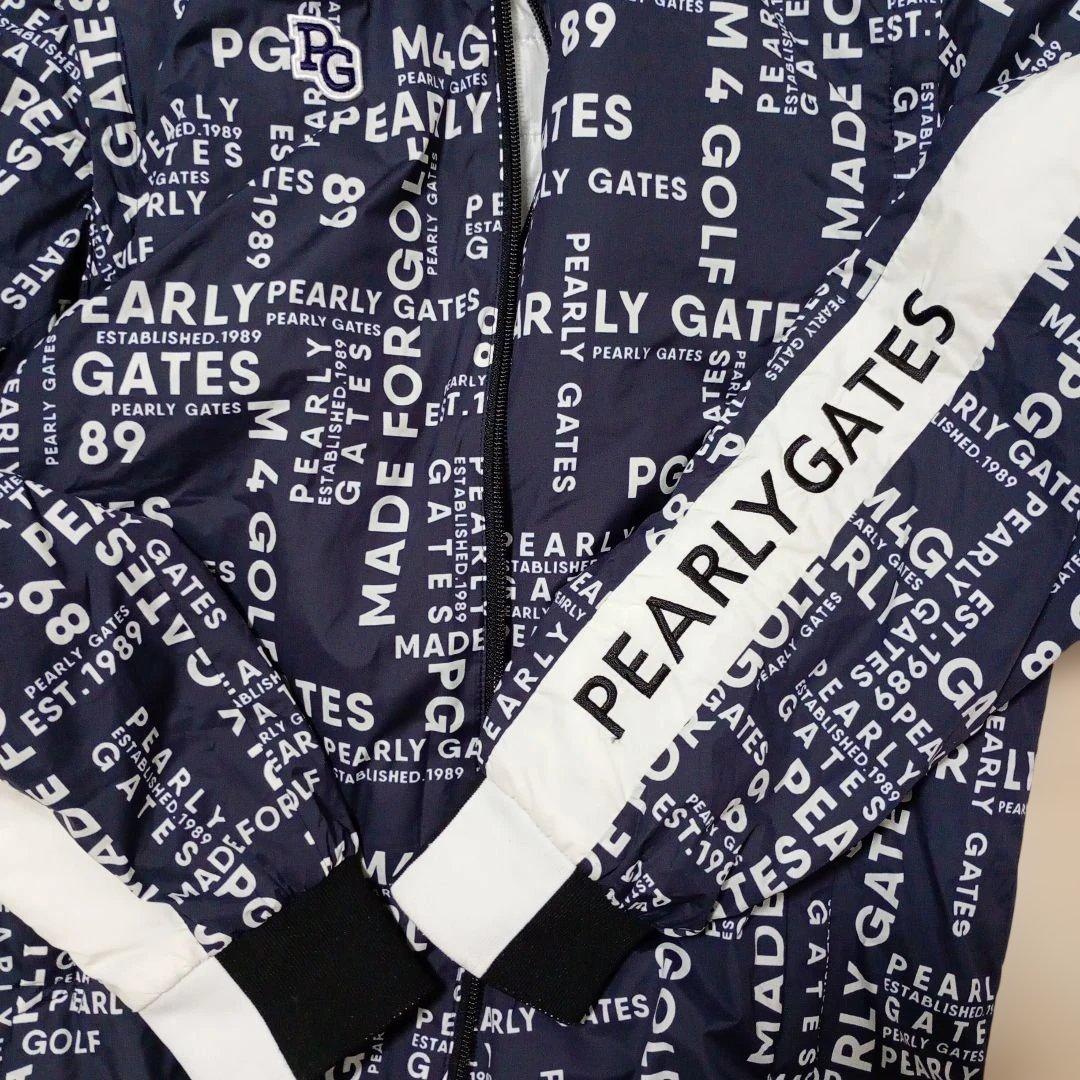 PEARLY GATES ロゴプリントジャケット ネイビーリバーシブル