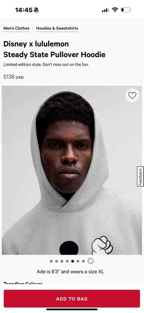 限定コラボ Disney x lululemon ディズニーミッキーHoodie