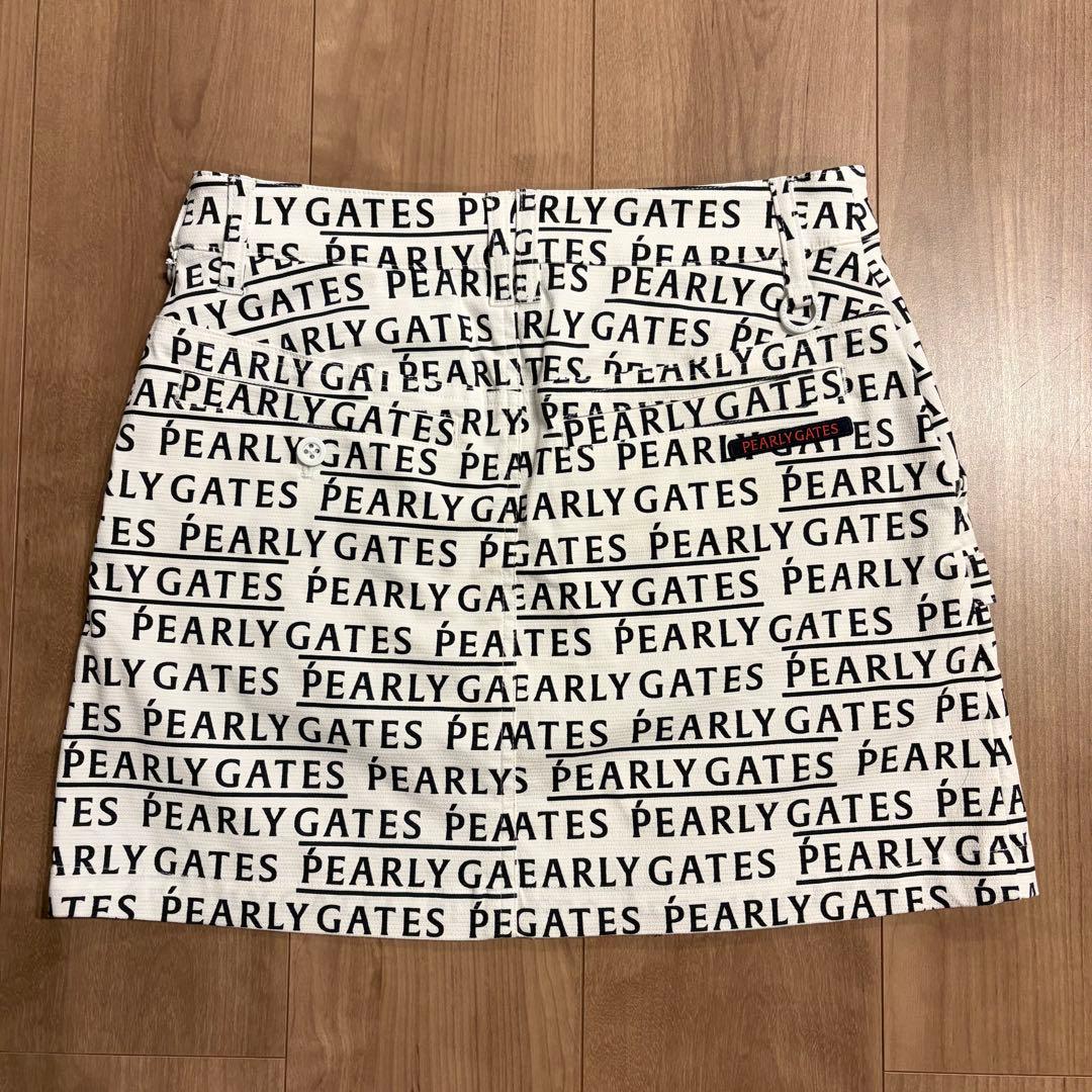美品 PEARLY GATES パーリーゲイツ ロゴ総柄 スカート 0 ゴルフ