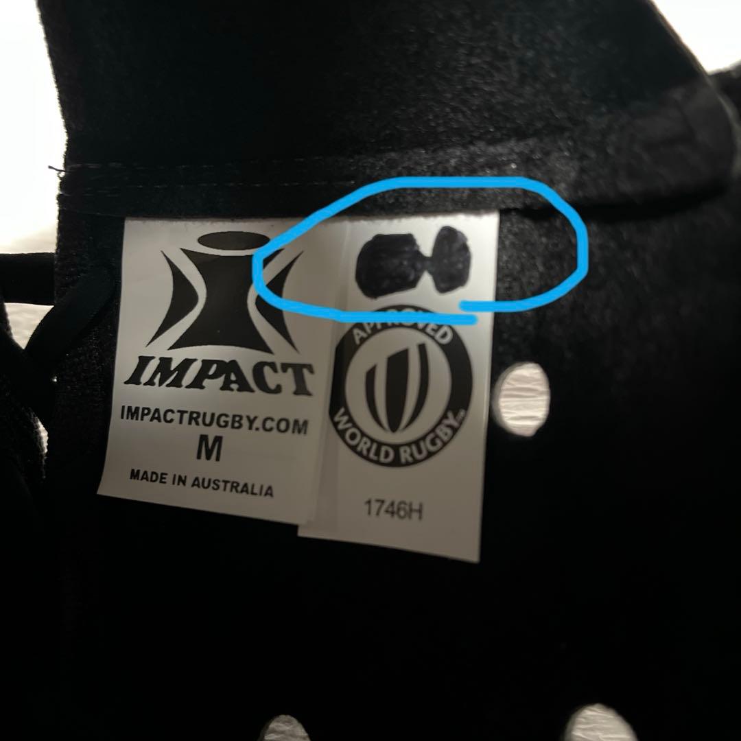 【一度使用】IMPACT ヘッドギアMサイズ （タグに記名あり塗り潰しています）