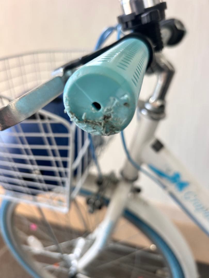 【室内保管】22インチ子供用自転車ホワイト/ブルー