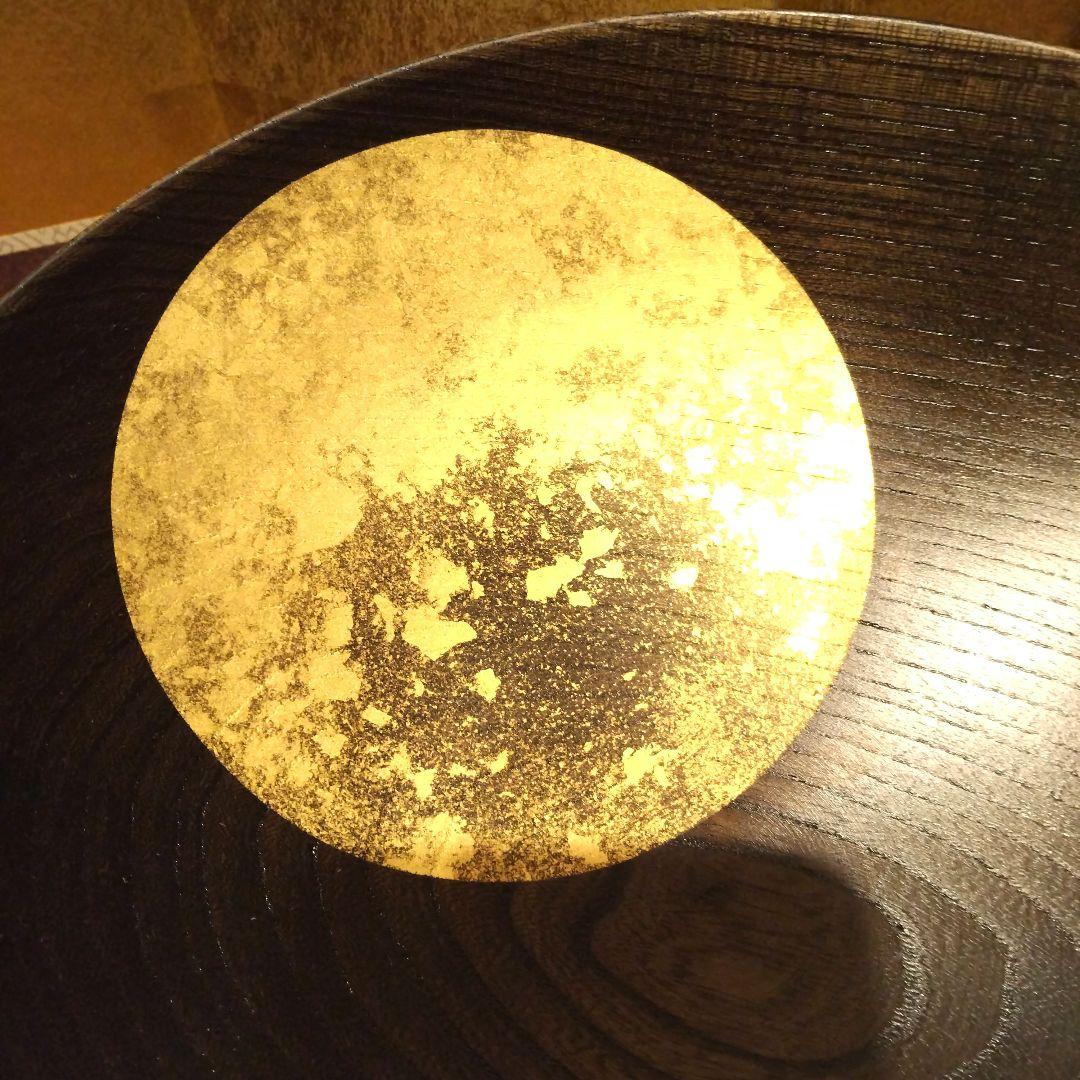 [新品] 箔一 おぼろ月 ８寸(漆) 木製ボウル 金箔装飾 金沢金箔