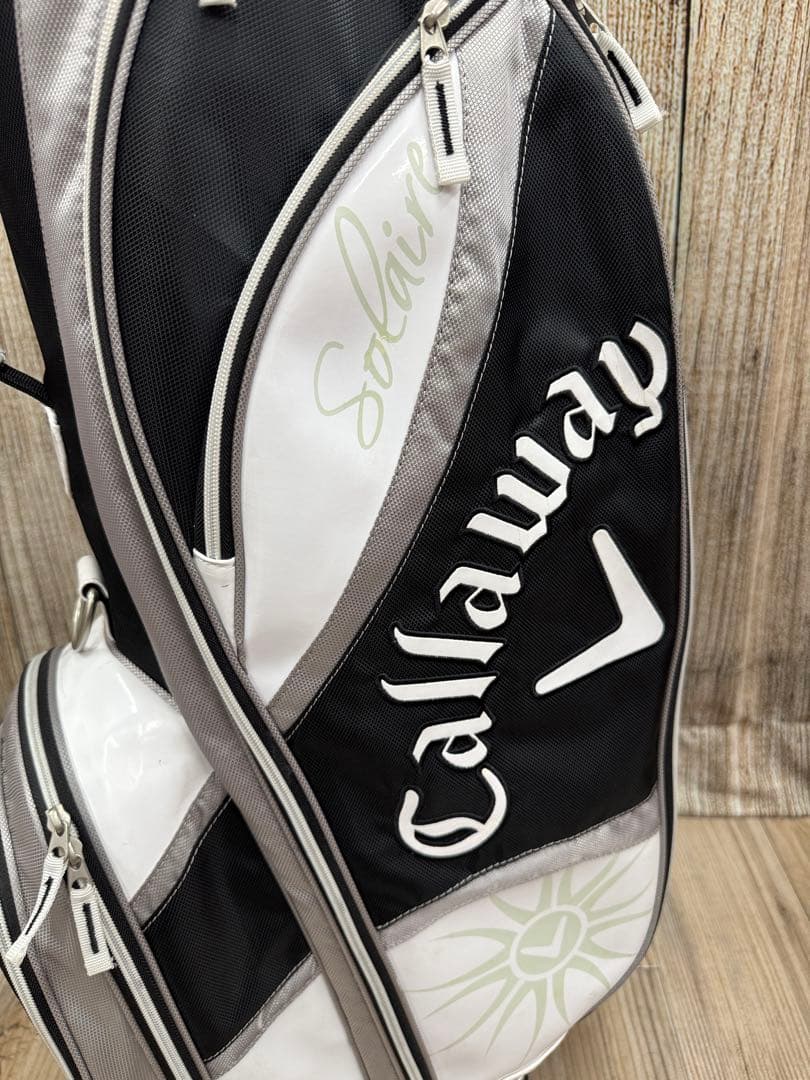 Callaway Solaire シンプル白黒 キャディバック ＋ ヘッドカバー