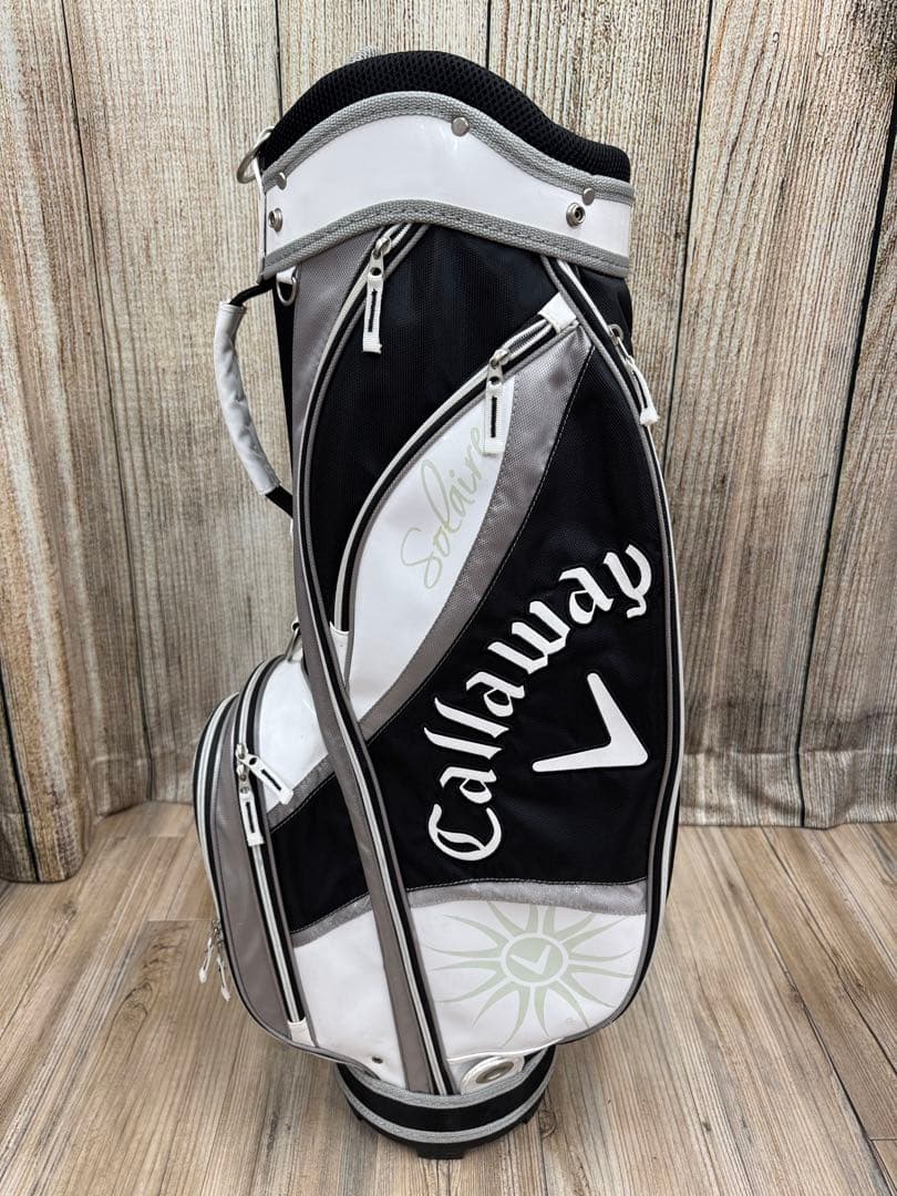 Callaway Solaire シンプル白黒 キャディバック ＋ ヘッドカバー