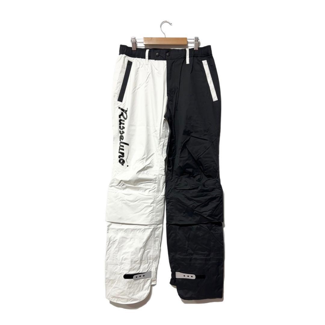 新品 ラッセルノ ゴルフ ストレッチ レインパンツ ブラック ホワイト XL 6